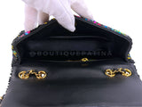 Chanel 24C Black Disco Sequin Paris LA Rectangular Mini Flap Bag GHW YFY