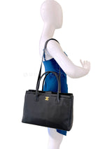 Chanel 2010 Large Black Executive Cerf Shopper Tote Bag GHW YUP
