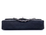 Chanel Vintage Black Caviar East West Medium Classic Clutch Flap Bag SHW 7VJ