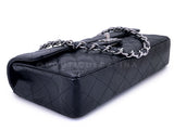 Chanel Vintage Black Caviar East West Medium Classic Clutch Flap Bag SHW 7VJ