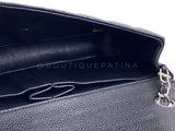 Chanel Vintage Black Caviar East West Medium Classic Clutch Flap Bag SHW 7VJ