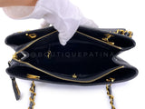 Chanel Vintage Black Caviar Medium Envelope Flap Shopper Tote Bag 24k GHW JRY
