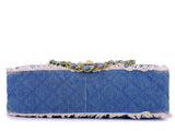 Rare Chanel 1994 Blue Denim Vintage Maxi Classic Crossbody Flap Bag 24k GHW WS7