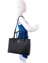 Chanel Large Black Executive Cerf Shopper Tote Bag GHW YUP