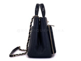 Pristine Chanel 2018 Black Python Business Affinity Two Way Tote Bag GHW OUT