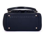 Pristine Chanel 2018 Black Python Business Affinity Two Way Tote Bag GHW OUT
