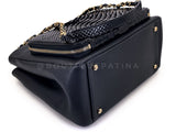 Pristine Chanel 2018 Black Python Business Affinity Two Way Tote Bag GHW OUT