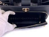 Pristine Chanel 2018 Black Python Business Affinity Two Way Tote Bag GHW OUT