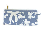 Chanel 2004 Vintage Lucky Clover Blue White Print Frame Bag GHW ZK4