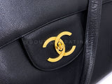 Chanel 1994 Vintage Black Caviar Supermodel XXL Flap Bag Weekender 24k GHW SSY