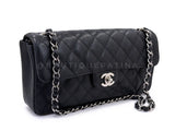 Chanel Vintage 2008 Black Caviar East West Medium Classic Clutch Flap Bag SHW 7VJ