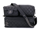Chanel 2016 Black Rock Airlines Grained Calfskin Multi-Pocket Tote Bag Black RHW TIQ