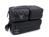 Chanel 2016 Black Rock Airlines Grained Calfskin Multi-Pocket Tote Bag Black RHW TIQ