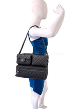 Chanel 2016 Black Rock Airlines Grained Calfskin Multi-Pocket Tote Bag Black RHW TIQ