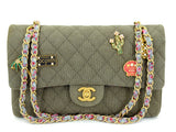 Chanel 17C Coco Cuba Khaki Medium Classic Double Flap Bag GHW CPX