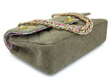 Chanel 17C Coco Cuba Khaki Medium Classic Double Flap Bag GHW CPX