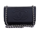 Chanel Black Caviar Timeless Wallet on Chain WOC Flap Bag SHW MT3