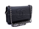 Chanel Black Caviar Timeless Wallet on Chain WOC Flap Bag SHW MT3