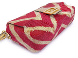 FENDI Baguette Bag Hand-Embroidered Fringe Red Ivory Beaded Two-Way GHW