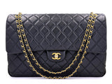 Chanel Black Airlines Maxi XL Textured Calfskin Travel Flap Bag GHW 2FZ