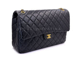Chanel Black Airlines Maxi XL Textured Calfskin Travel Flap Bag GHW 2FZ