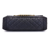 Chanel Black Airlines Maxi XL Textured Calfskin Travel Flap Bag GHW 2FZ