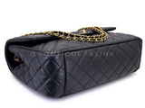 Chanel Black Airlines Maxi XL Textured Calfskin Travel Flap Bag GHW 2FZ