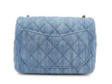 Chanel 22C Blue Denim Pearl Crush Square Mini Flap Bag GHW 93E