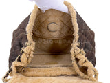 Chanel 2004 Vintage Quilted Brown Shearling Maxi Jumbo CC Flap Bag GHW NON