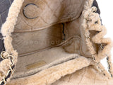 Chanel 2004 Vintage Quilted Brown Shearling Maxi Jumbo CC Flap Bag GHW NON