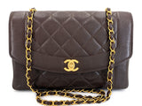 Chanel 1997 Vintage Brown Caviar Medium Diana Flap Bag 24k GHW 2C4