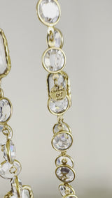 Chanel Vintage Chicklet Necklace 1981 Clear White Crystal Sautoir Station Strand