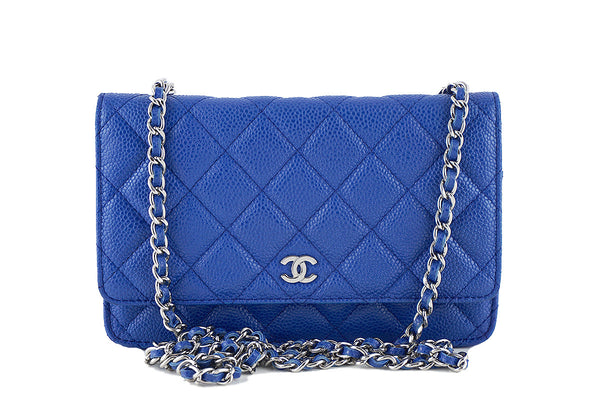 Chanel Caviar Classic WOC Wallet on Chain in Royal Blue Flap Bag - Boutique Patina