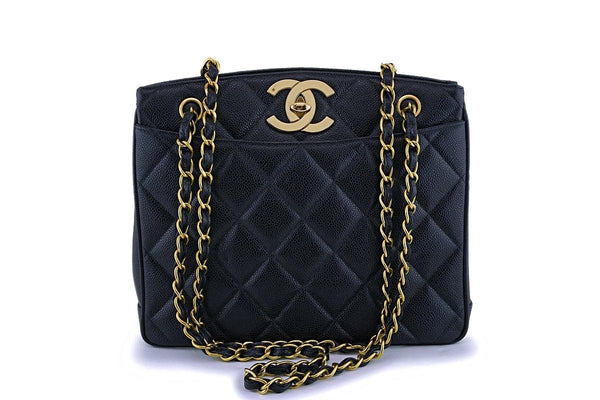 Chanel Vintage Black Caviar Classic Timeless Tote Bag 24k GHW - Boutique Patina