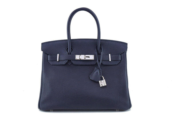 Hermes Indigo Blue 30cm Togo Birkin Bag PHW - Boutique Patina
