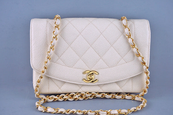 Chanel Caviar Vintage Quilted Classic "Diana" Flap, Light Beige  Bag - Boutique Patina