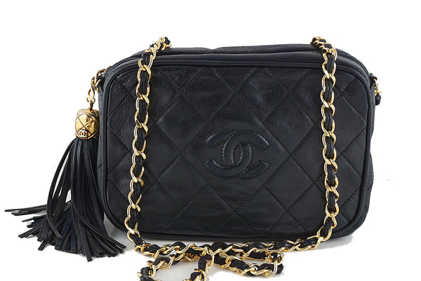 Chanel Black Small Lambskin Classic Quilted Camera Case Bag - Boutique Patina