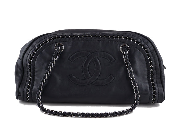 Chanel Black Calfskin Luxury Ligne Bowler Camera Bag - Boutique Patina