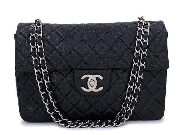 Chanel Black Soft Caviar Maxi Classic Flap Bag SHW Single - Boutique Patina