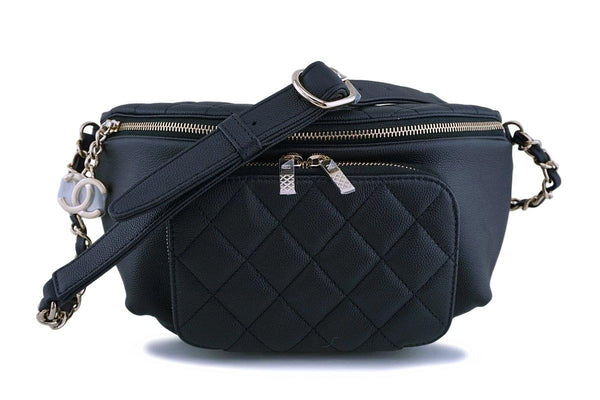 NIB 19P Chanel Black Caviar Business Affinity Fanny Pack Belt Waist Bag GHW - Boutique Patina