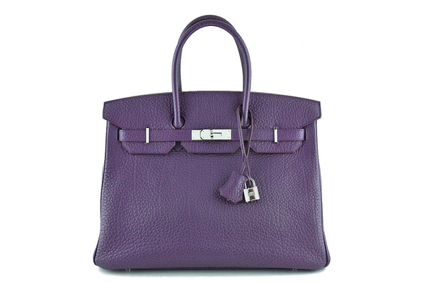 Hermes Purple 35cm Birkin Bag, Fjord Ultraviolet PHW "P" stamp - Boutique Patina