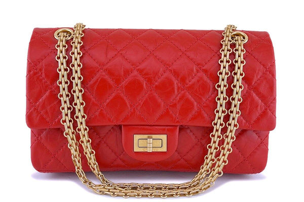 NIB 18K Chanel Red 2.55 Medium Small 225 Reissue Classic Double Flap Bag GHW - Boutique Patina