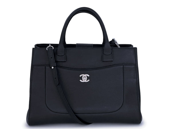 Chanel Black Calfskin Neo Executive Shopper Tote Bag w Strap Caviar - Boutique Patina