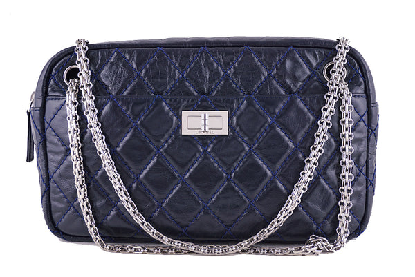 Chanel Navy Blue Classic 2.55 Reissue Camera Case Bag - Boutique Patina