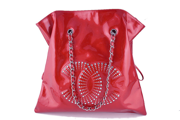 Chanel Red Patent Strass Crystals Bon Bons Tote Bag - Boutique Patina
