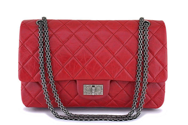 Chanel Red 227 Large 2.55 Reissue Double Flap Bag RHW - Boutique Patina