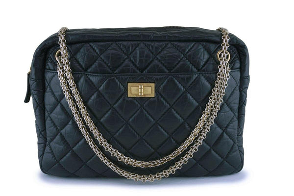 Chanel Black Aged Calfskin Classic Reissue Camera Case Bag GHW - Boutique Patina