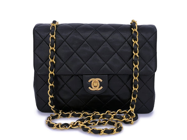 Chanel 1989 Vintage Black 20cm Classic Mini Flap Bag 24k GHW - Boutique Patina