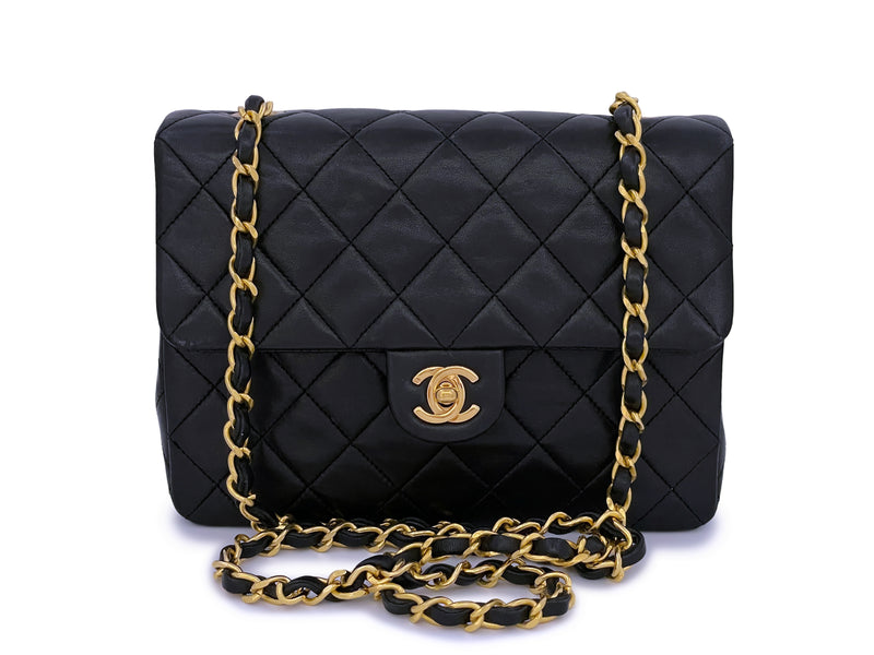 Chanel 1989 Vintage Black 20cm Classic Mini Flap Bag 24k GHW - Boutique Patina