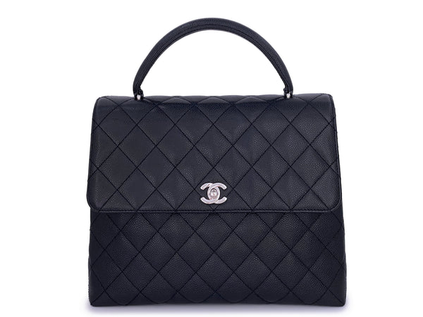 Chanel Vintage Black Caviar Kelly Flap Bag SHW